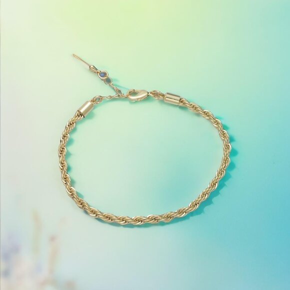 Gold Twisted Rope Bracelet - Picture 2 of 6